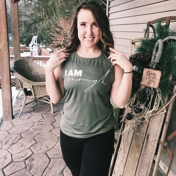 I AM Enough Flowy Muscle Tank - Picture 2 of 2